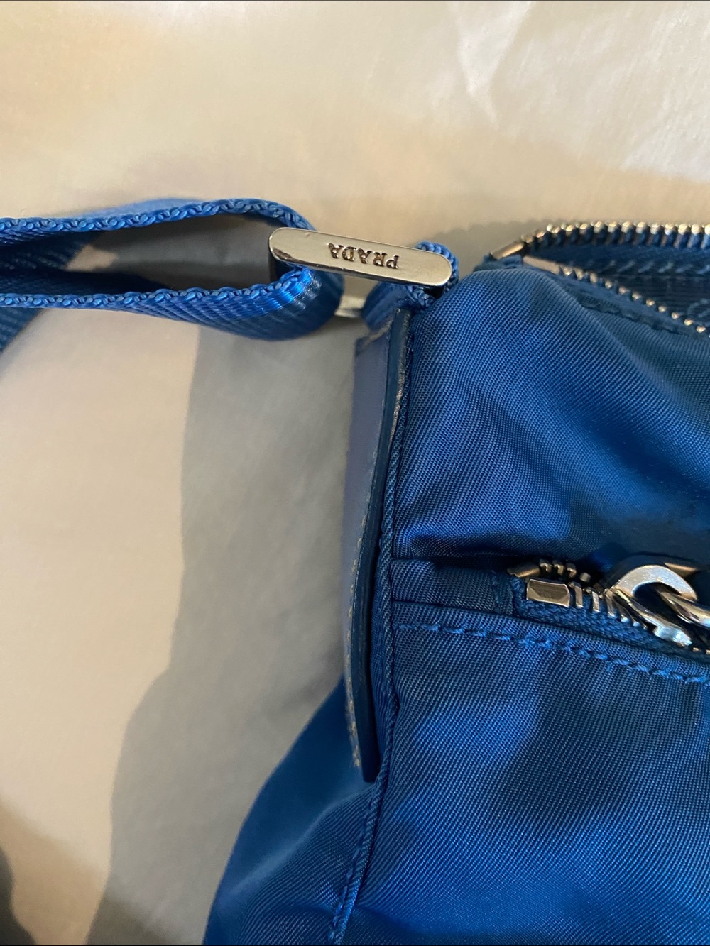 Vintage Prada Teal-Blue Nylon Crossbody Shoulder Bag - Picture 11 of 11